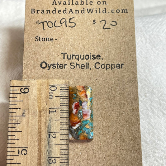 Turquoise, Oyster Shell, Copper Cabochon - TOC95 C44FFC24-AA87-4A72-BB62-1FAF113C3AEB Brandedandwild.com