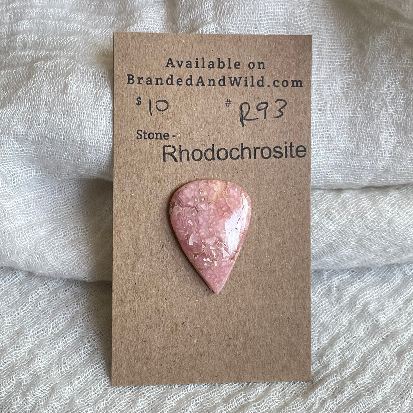 Rhodochrosite Cabochon - R93 C45D954A-5944-4F6A-BED3-CFBE9D622D54 Brandedandwild.com