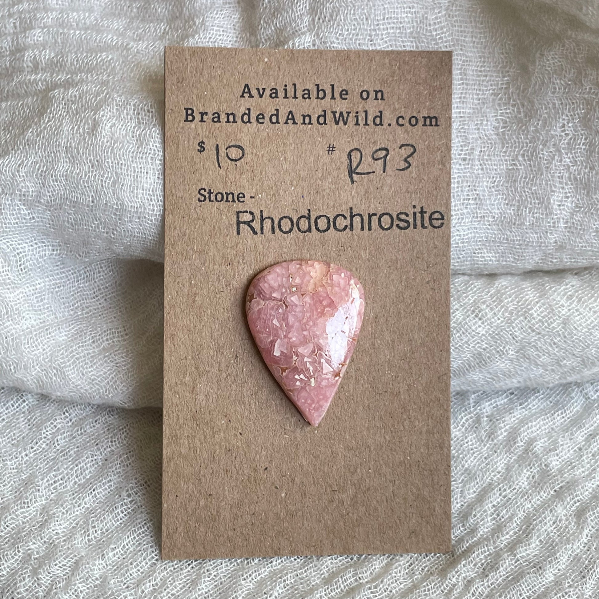 Rhodochrosite Cabochon - R93 C45D954A-5944-4F6A-BED3-CFBE9D622D54 Brandedandwild.com
