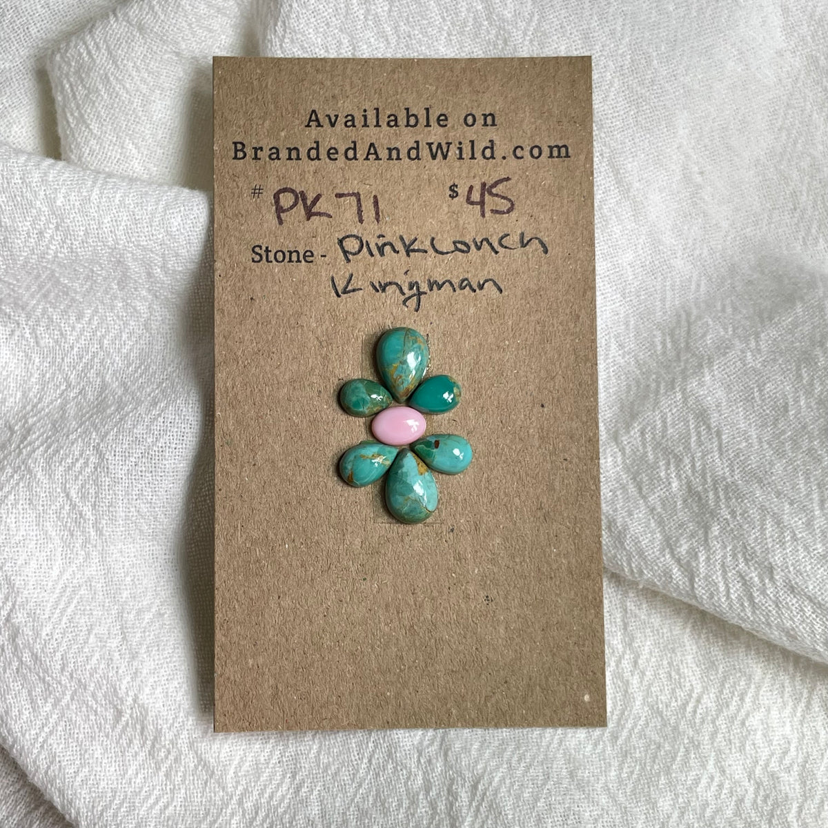 Pink Conch / Kingman Turquoise Cabochon - PK71