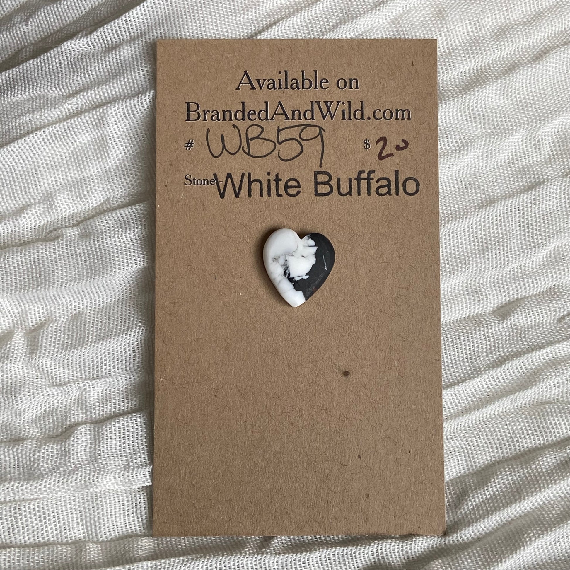 White Buffalo Cabochon - WB59 C4E95DAE-04DB-49D8-B2BB-32DA0464FD68 Brandedandwild.com