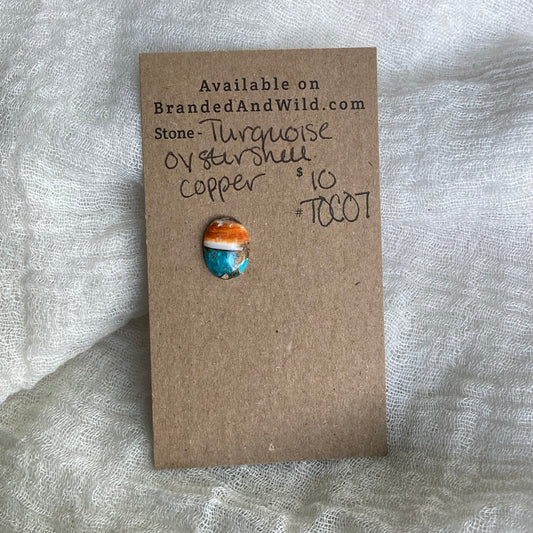 Turquoise, Oystershell, Copper Cabochon - TOC07
