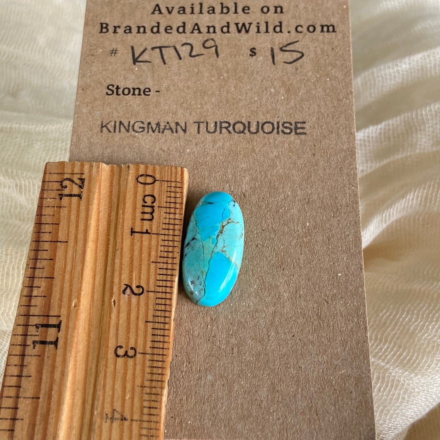 Kingman Turquoise Cabochon - KT129 C5A468D7-85F8-4B37-878B-974038BAAE53 Brandedandwild.com