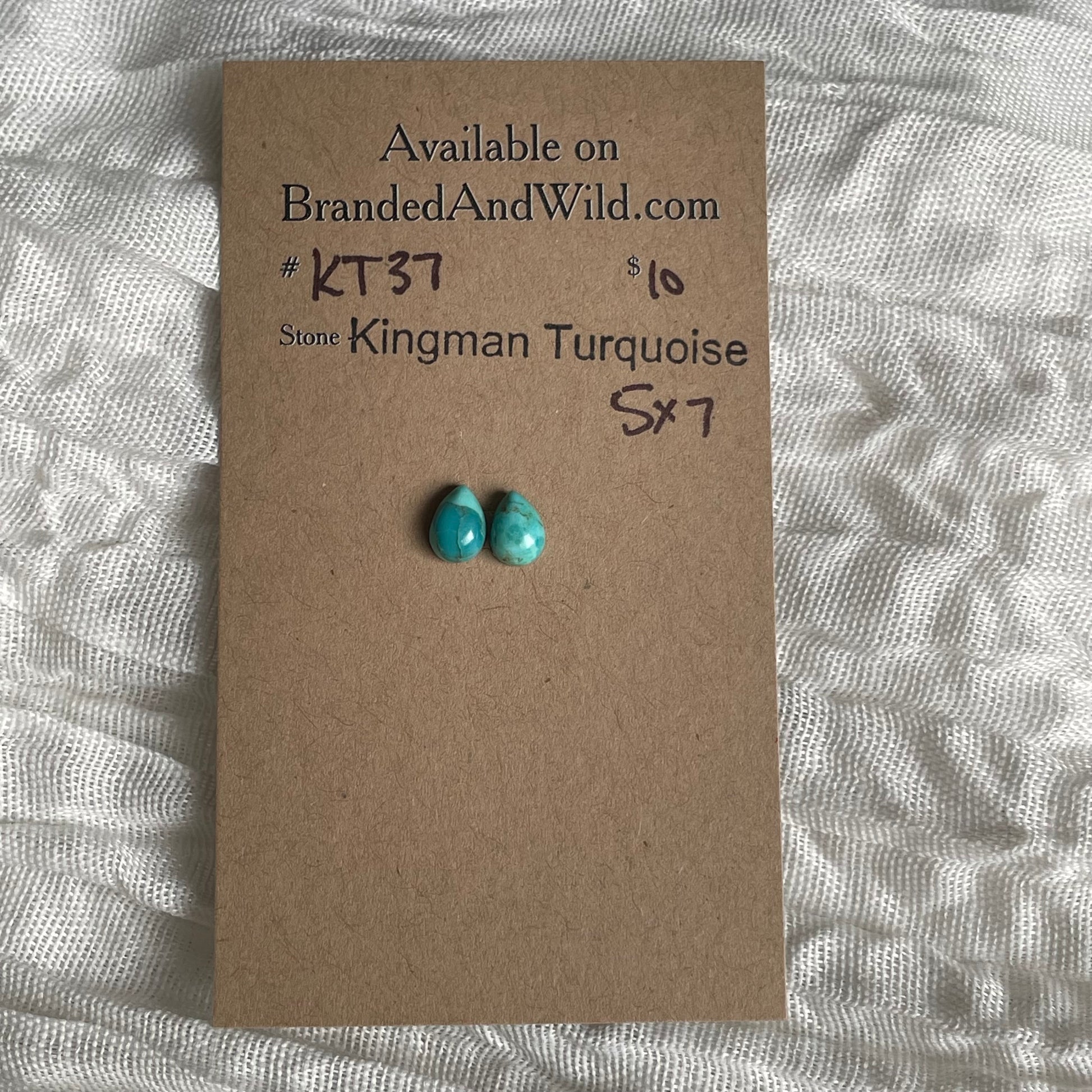 Kingman Turquoise Cabochon - KT37 C60A4BF1-BD6B-4583-911B-CA8E920859A9 Brandedandwild.com