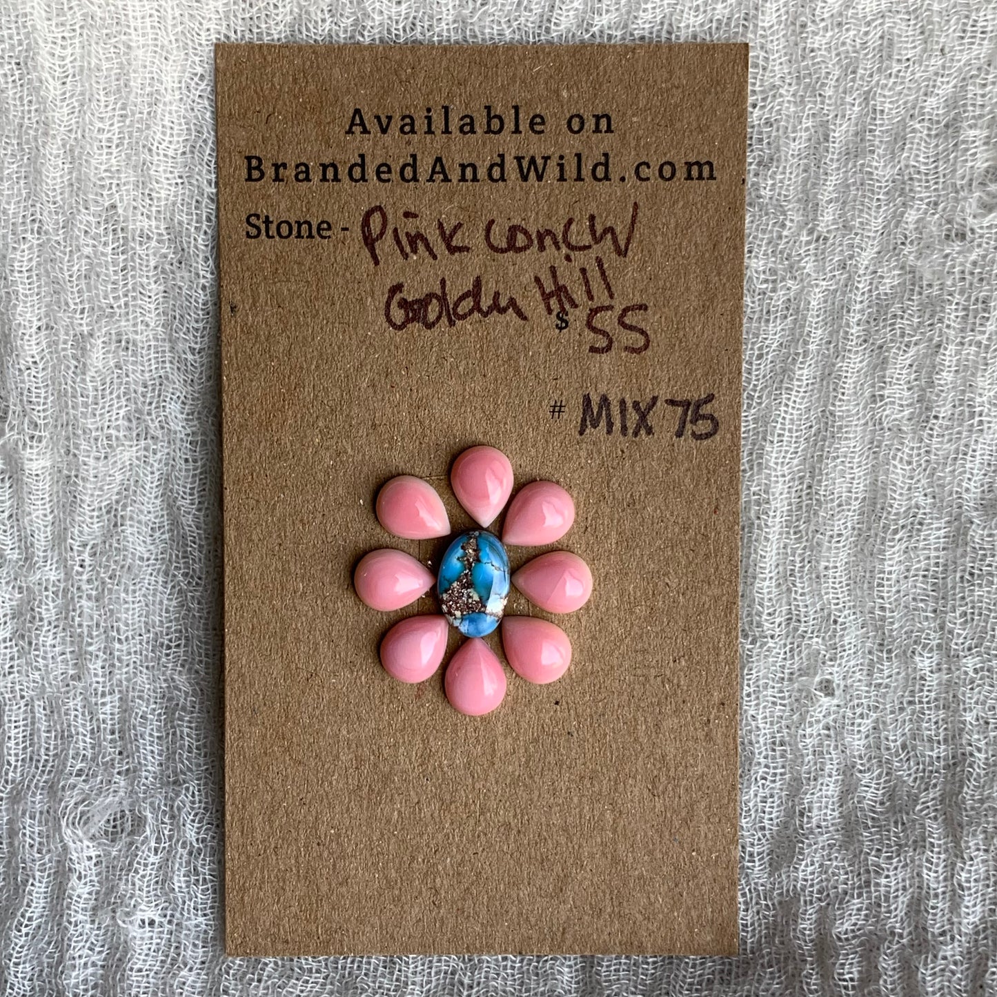 Pink Conch/Golden Hill Cabochon - MIX75