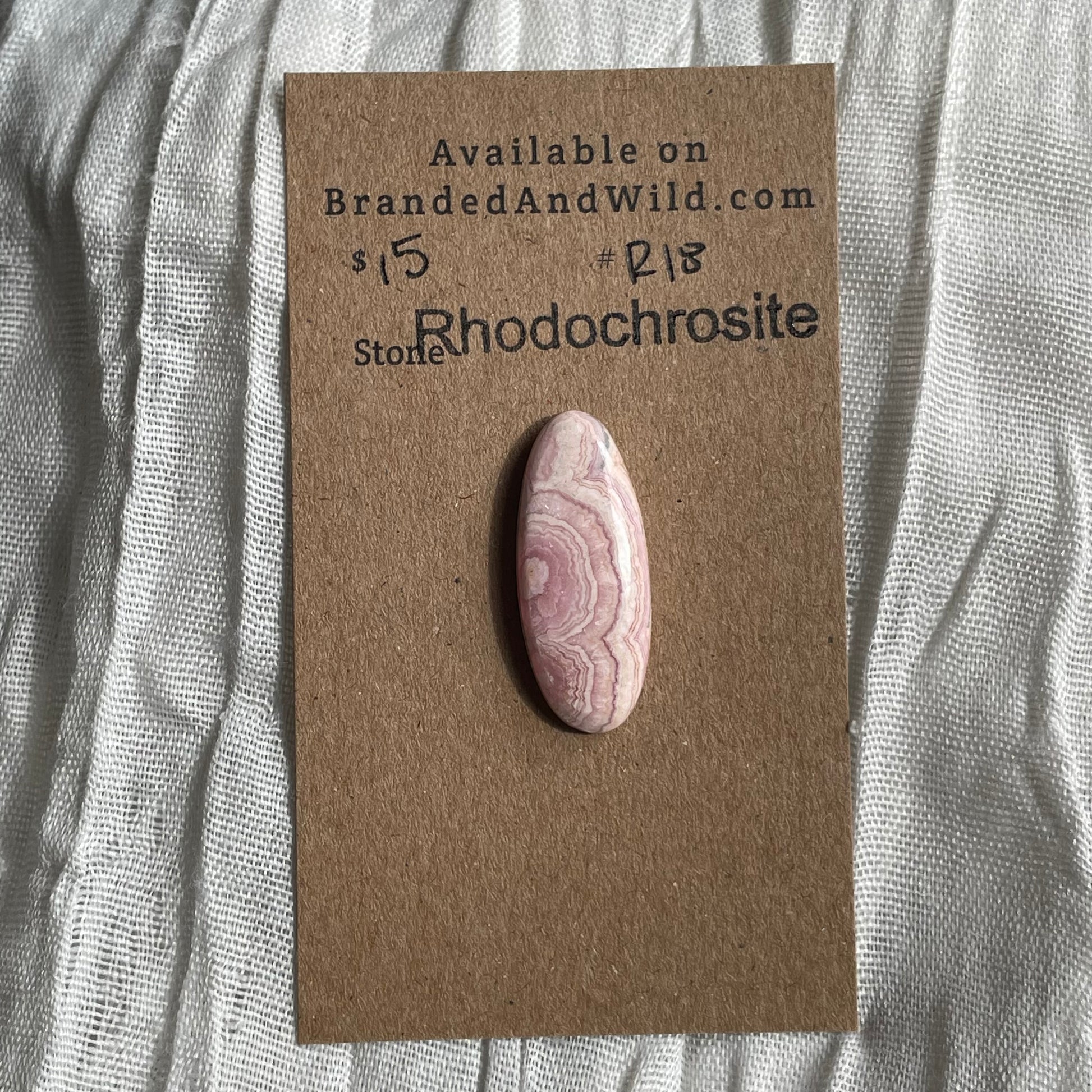 Rhodochrosite Cabochon - R18 C69DAE49-840C-4BC2-B67A-F0353682CC64 Brandedandwild.com