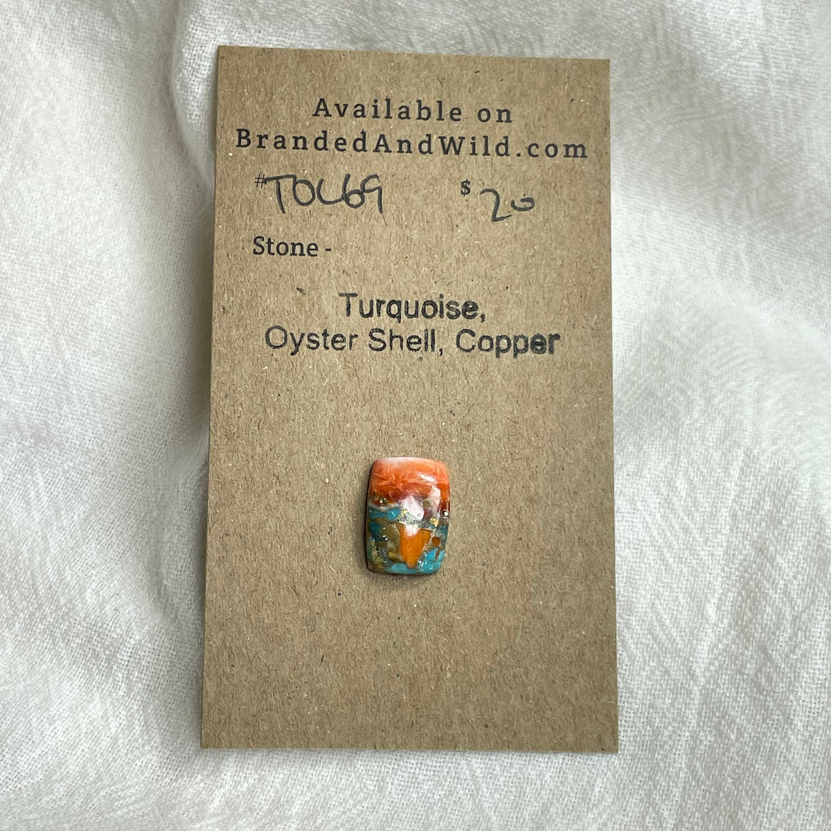 Turquoise, Oyster Shell, Copper Cabochon - TOC69