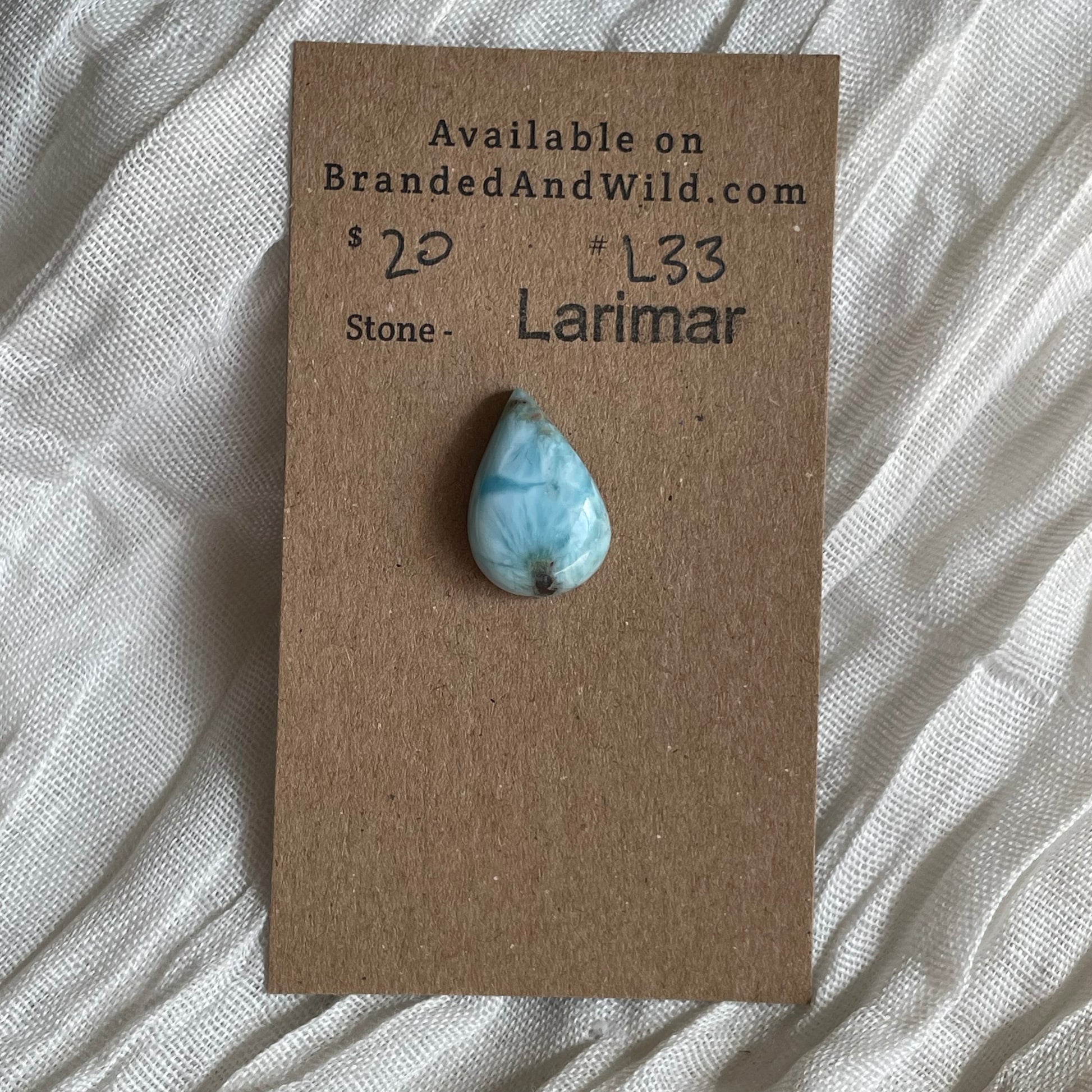 Larimar Cabochon - L33 C6C14D02-2254-4601-B7A5-F55D4BCC98A4 Brandedandwild.com