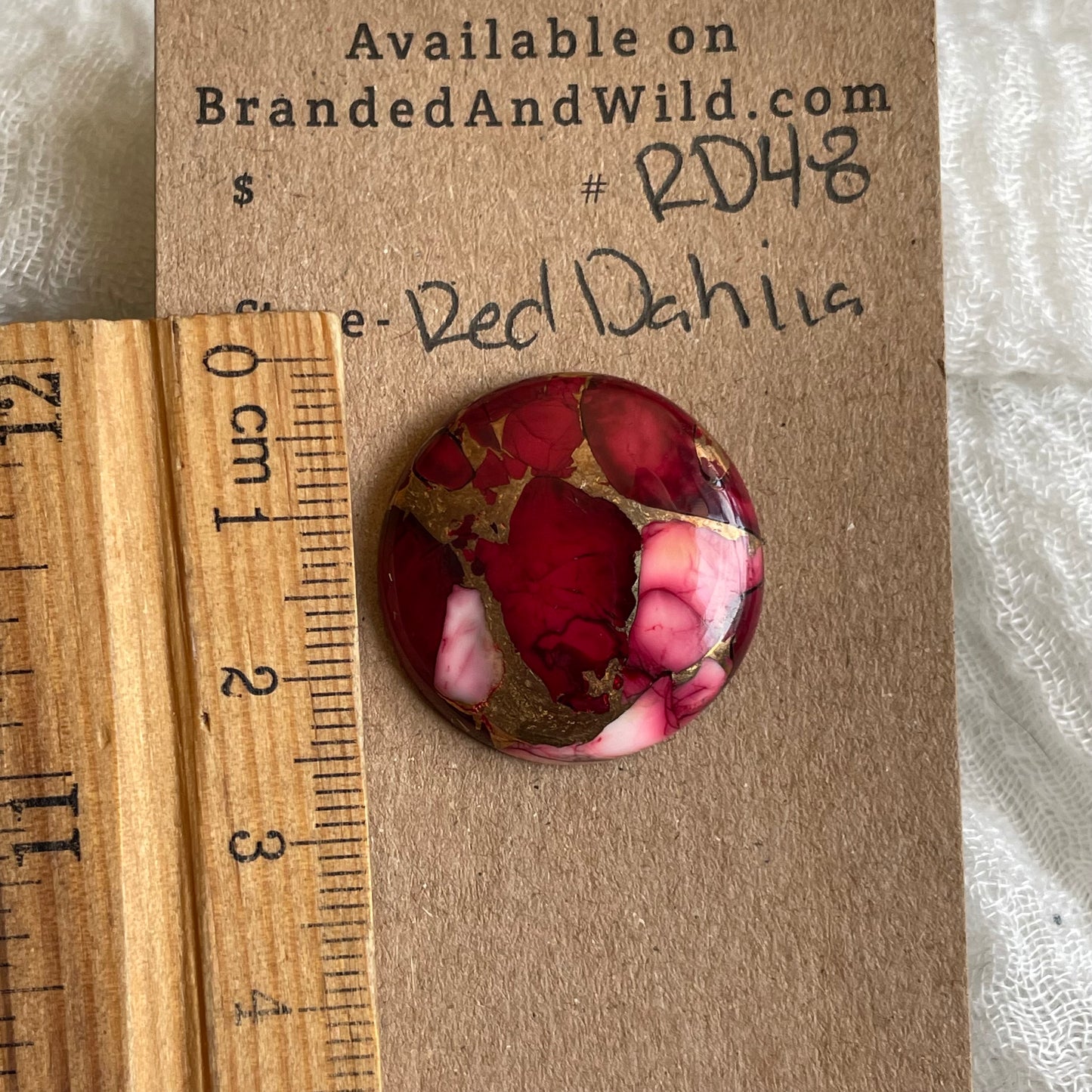 Red Dahlia Cabochon - RD48