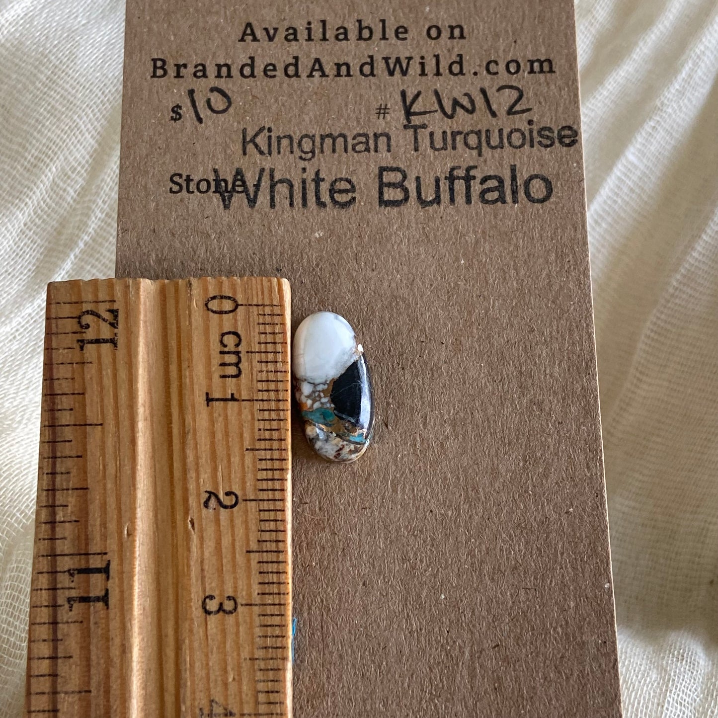 Kingman Turquoise, White Buffalo, Copper Cabochon - KW12