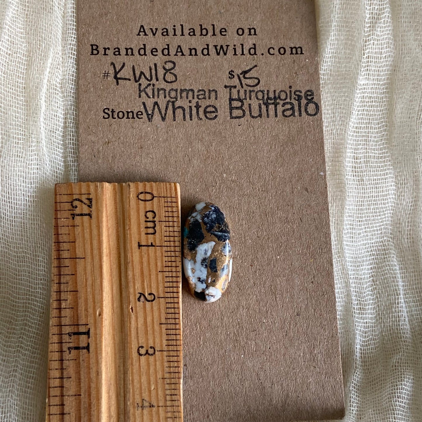 Kingman Turquoise, White Buffalo, Copper Cabochon - KW18