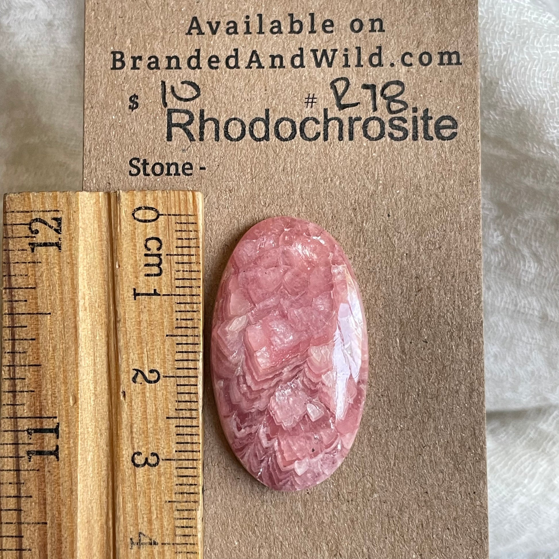 Rhodochrosite Cabochon - R78 C875D1B8-E90E-40FF-BAB9-FD177B6DFE36 Brandedandwild.com
