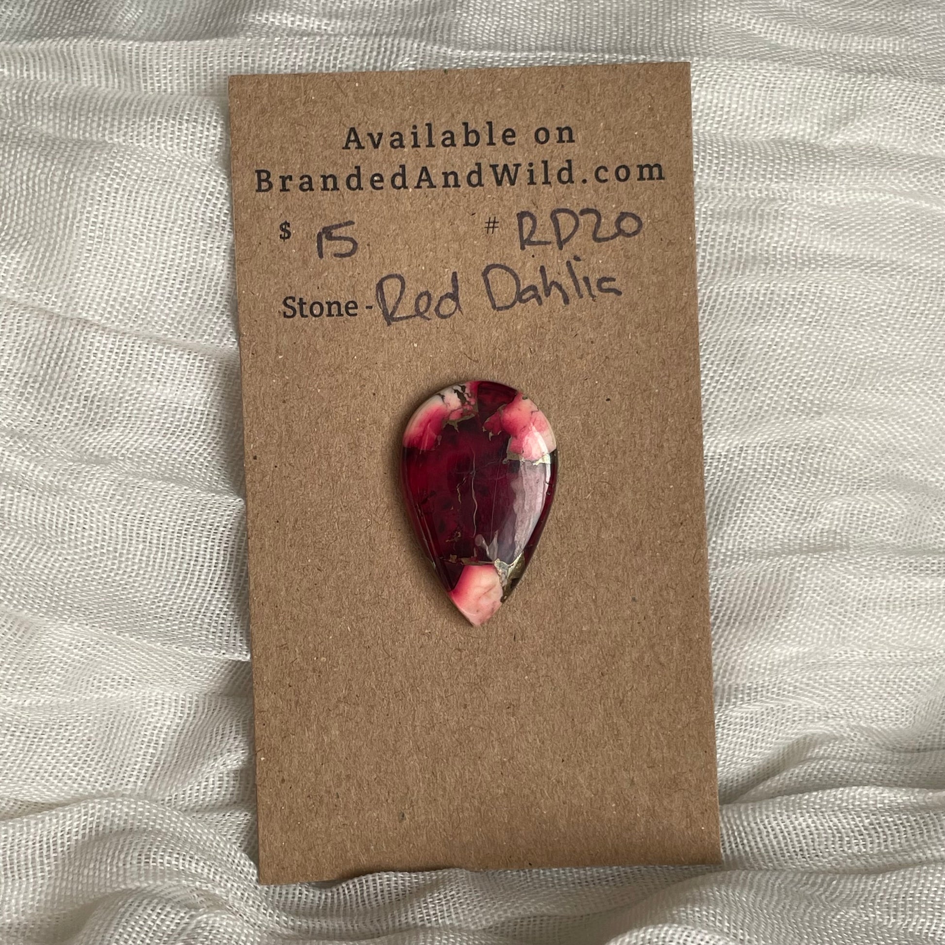 Red Dahlia Cabochon - RD20 C8ADE8A8-48DE-475F-8779-CE20796358B9 Brandedandwild.com