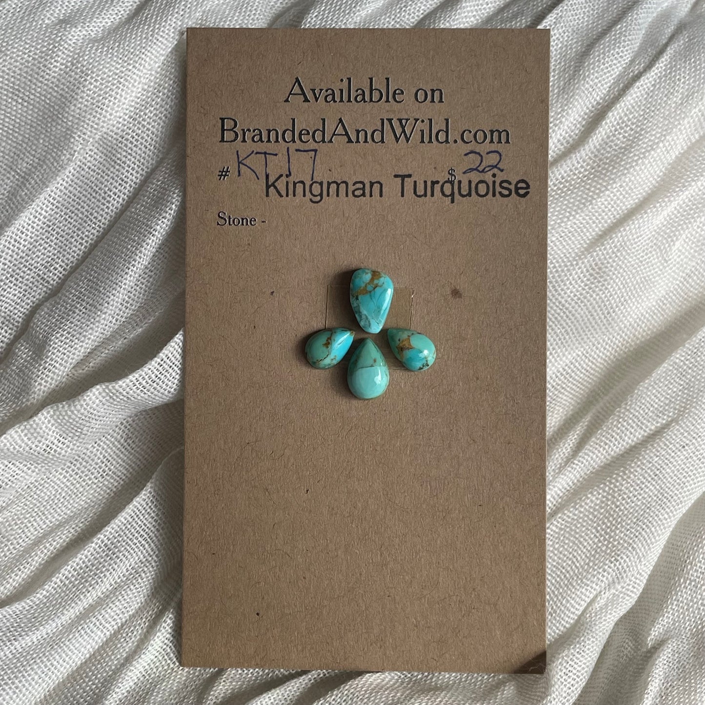 Kingman Turquoise Cabochon - KT17 C8B07BA9-FF67-4030-8D35-D391581D6D52 Brandedandwild.com