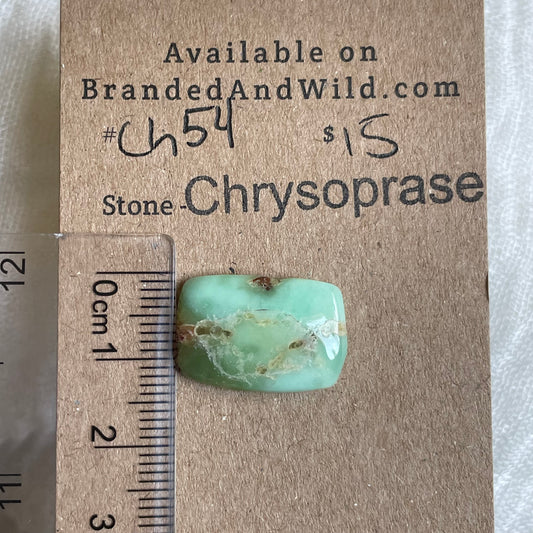 Chrysoprase Cabochon - Ch54 C91EE8A3-C630-4041-B61D-C16B24094AA8 Brandedandwild.com