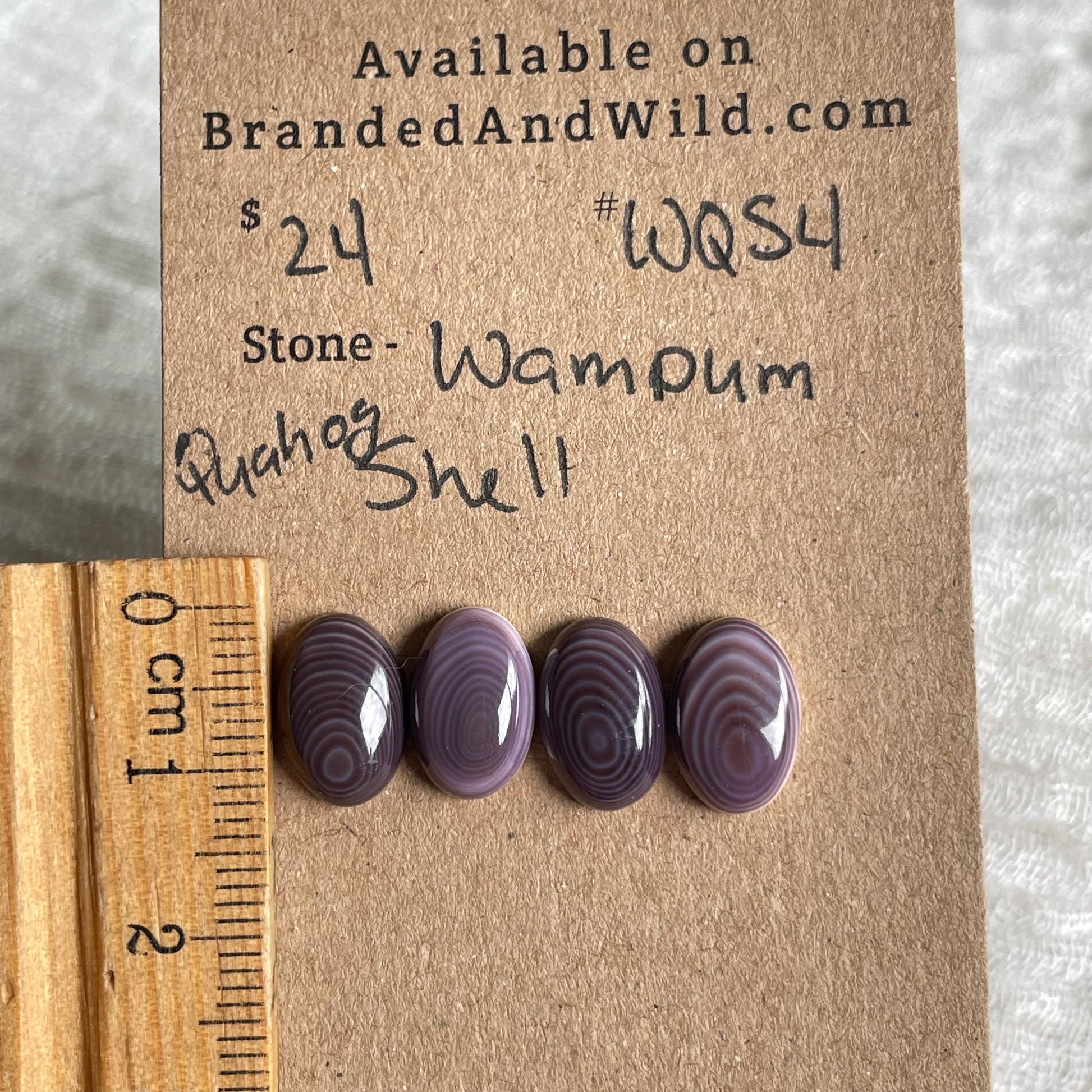 Wampum Quahog Shell Cabochon - WQS4 C926107A-69A2-45AD-A56D-F86546BEF585 Brandedandwild.com