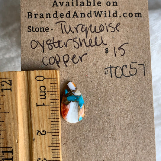 Turquoise, Oystershell, Copper Cabochon - TOC57