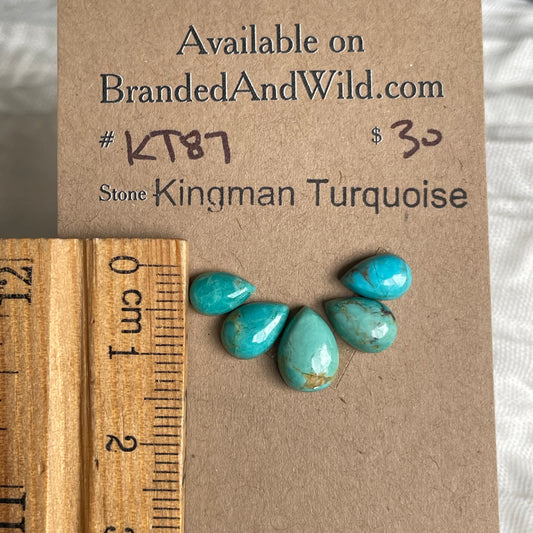 Kingman Turquoise Cabochon - KT87 C93F51CA-1DB8-4497-836B-FB45A59E1195 Brandedandwild.com
