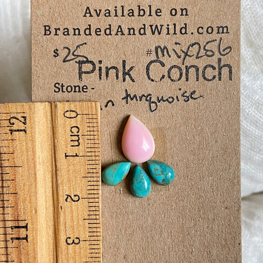 Kingman / Pink Conch Cabochon - Mix256 C96AC955-D9AC-4DE2-98CF-A8DD4BD02BB5 Brandedandwild.com