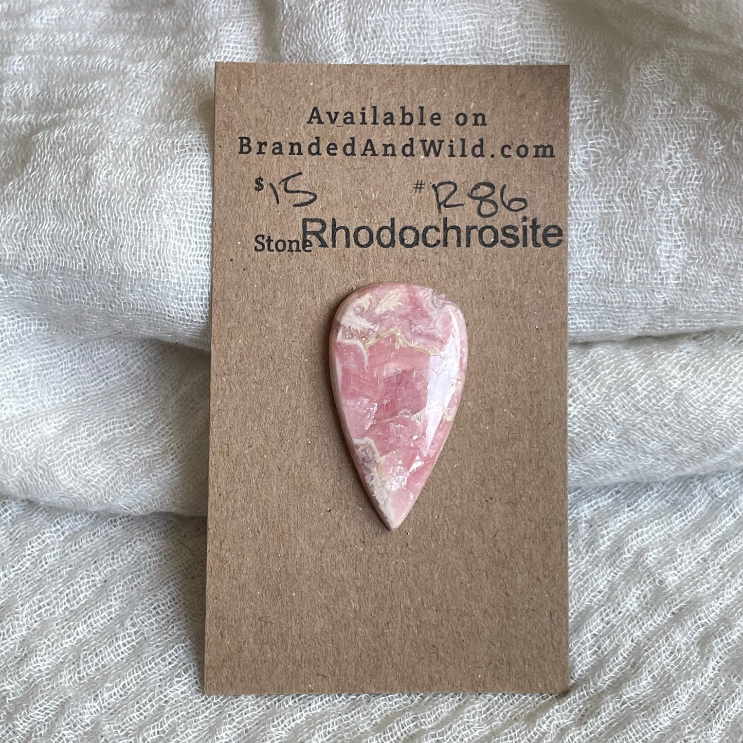 Rhodochrosite Cabochon - R86 C96EAA2D-ADF5-4544-B776-2FD9AA1DCF78 Brandedandwild.com