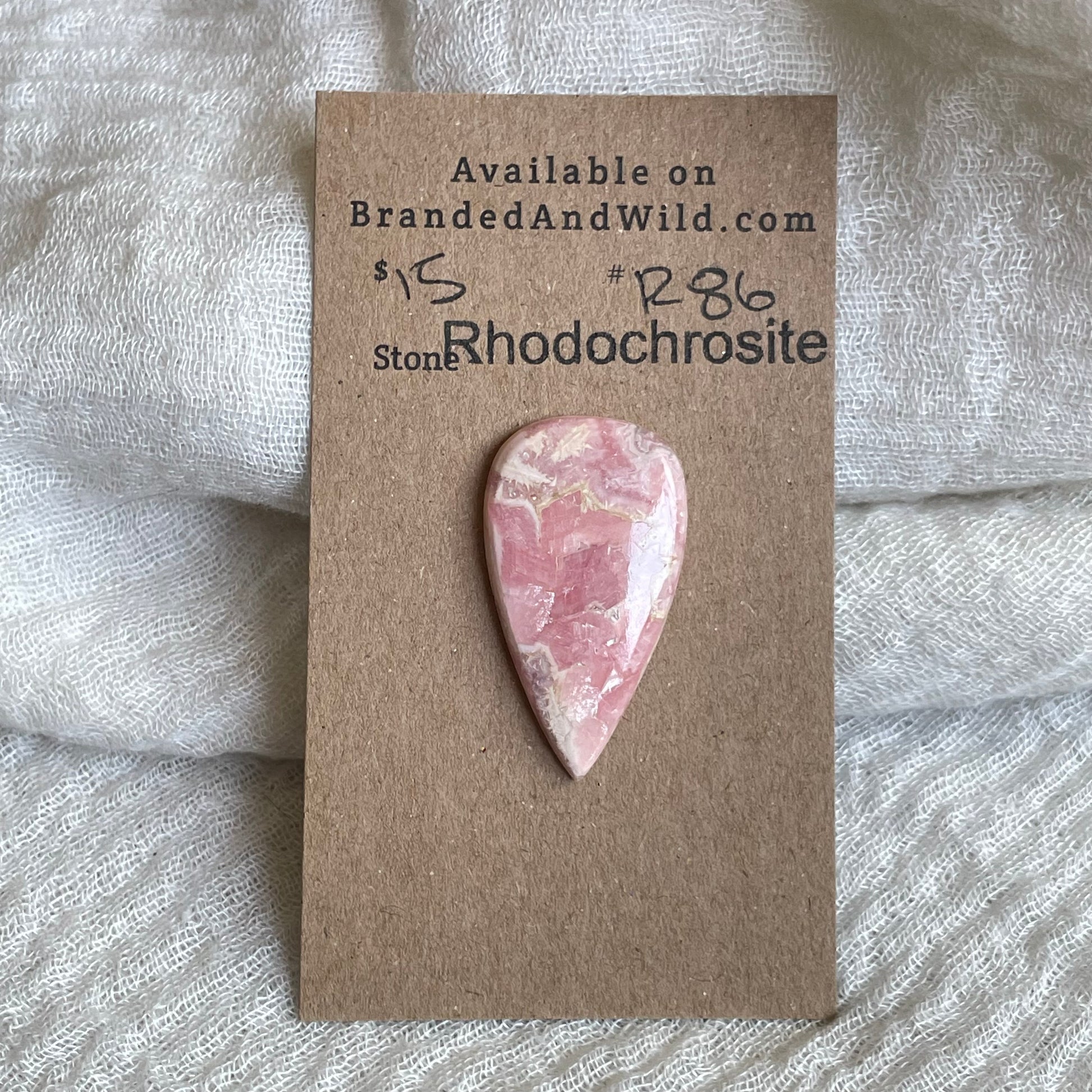 Rhodochrosite Cabochon - R86 C96EAA2D-ADF5-4544-B776-2FD9AA1DCF78 Brandedandwild.com