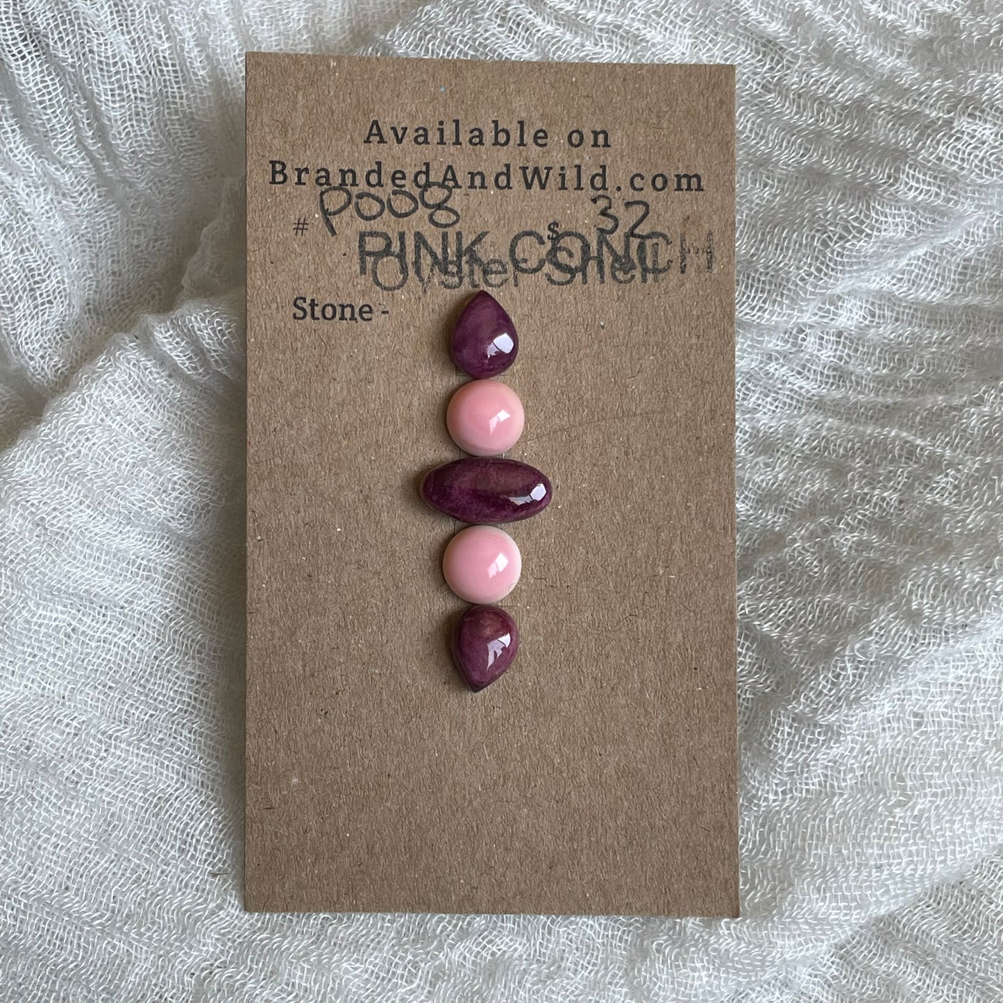 Pink Conch / Oyster Shell Cabochon - P008