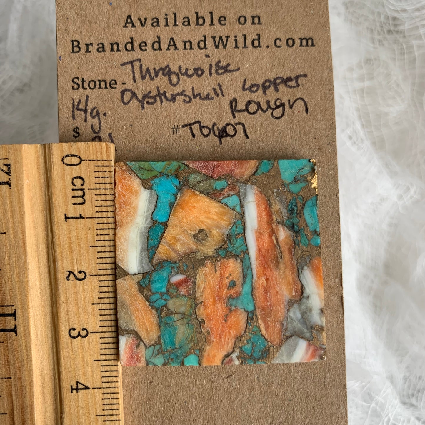 Turquoise Oyster Shell Copper Rough cabochon TOCR07