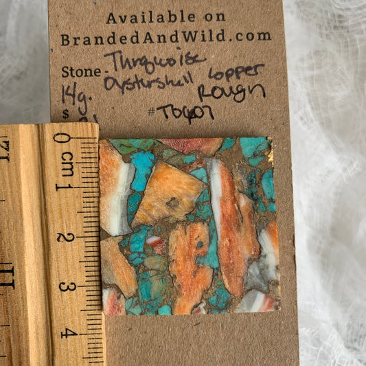 Turquoise Oyster Shell Copper Rough cabochon TOCR07