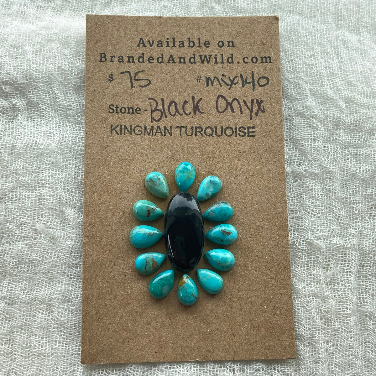 Kingman / Black Onyx Cabochon - Mix140
