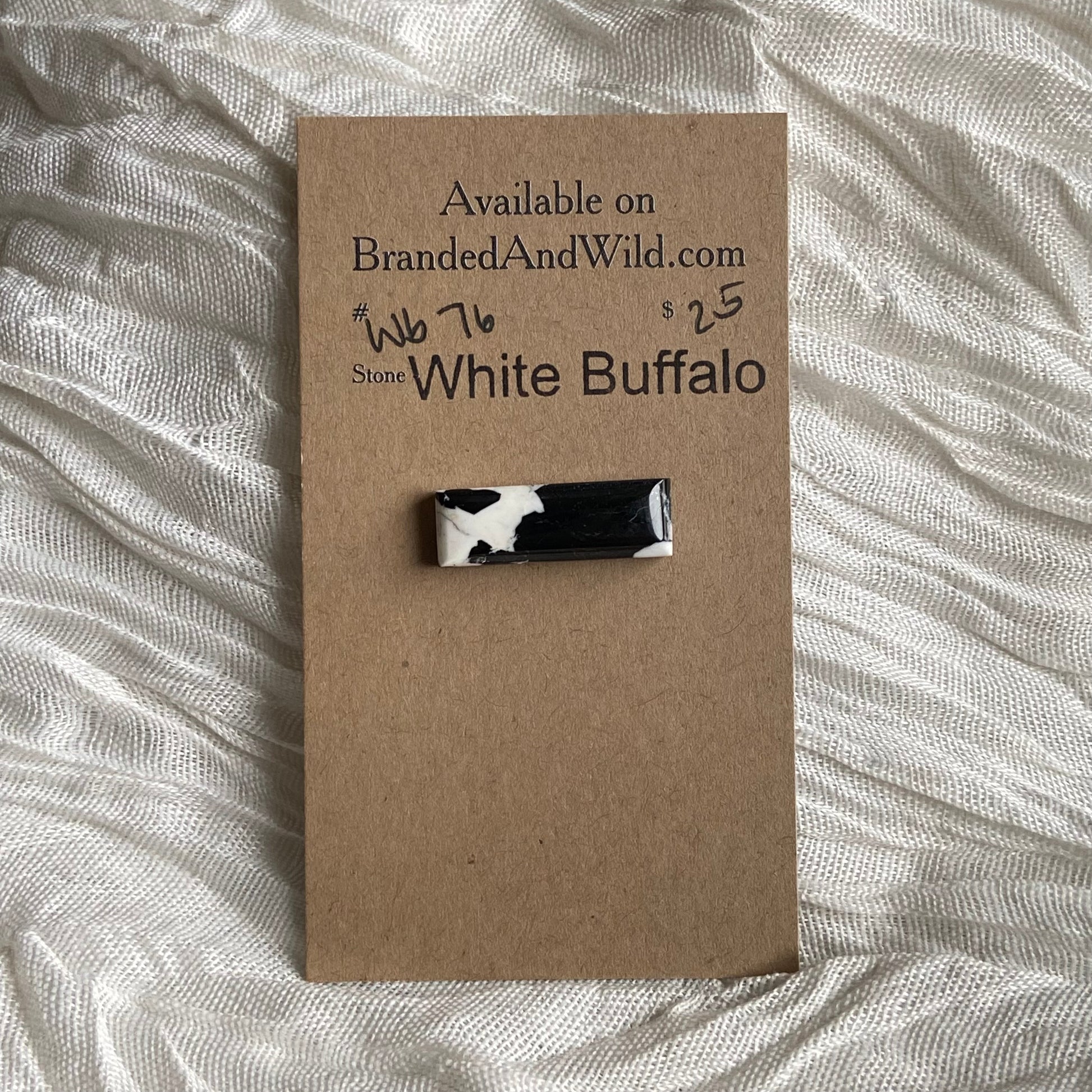 White Buffalo Cabochon - WB76 CA0AC0B5-B222-4FE2-AF2F-8DFF86FE3920 Brandedandwild.com