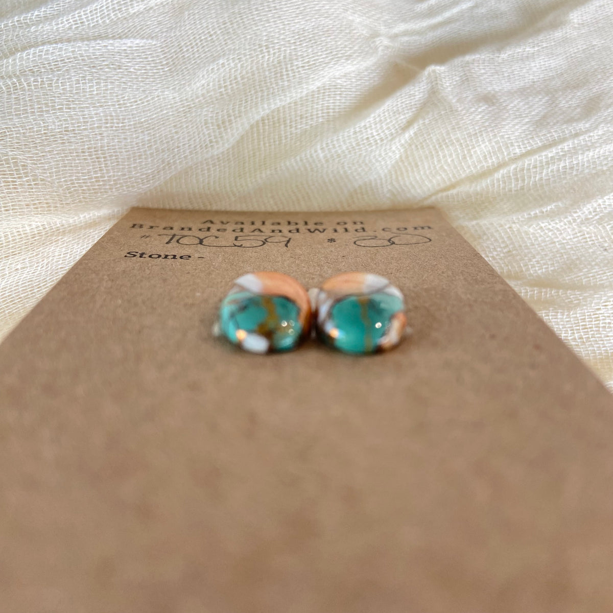 Turquoise, Oyster Shell, Copper Cabochon - TOC59 CA0CB6FF-2E28-49AC-8108-7B41A88D2E56 Brandedandwild.com