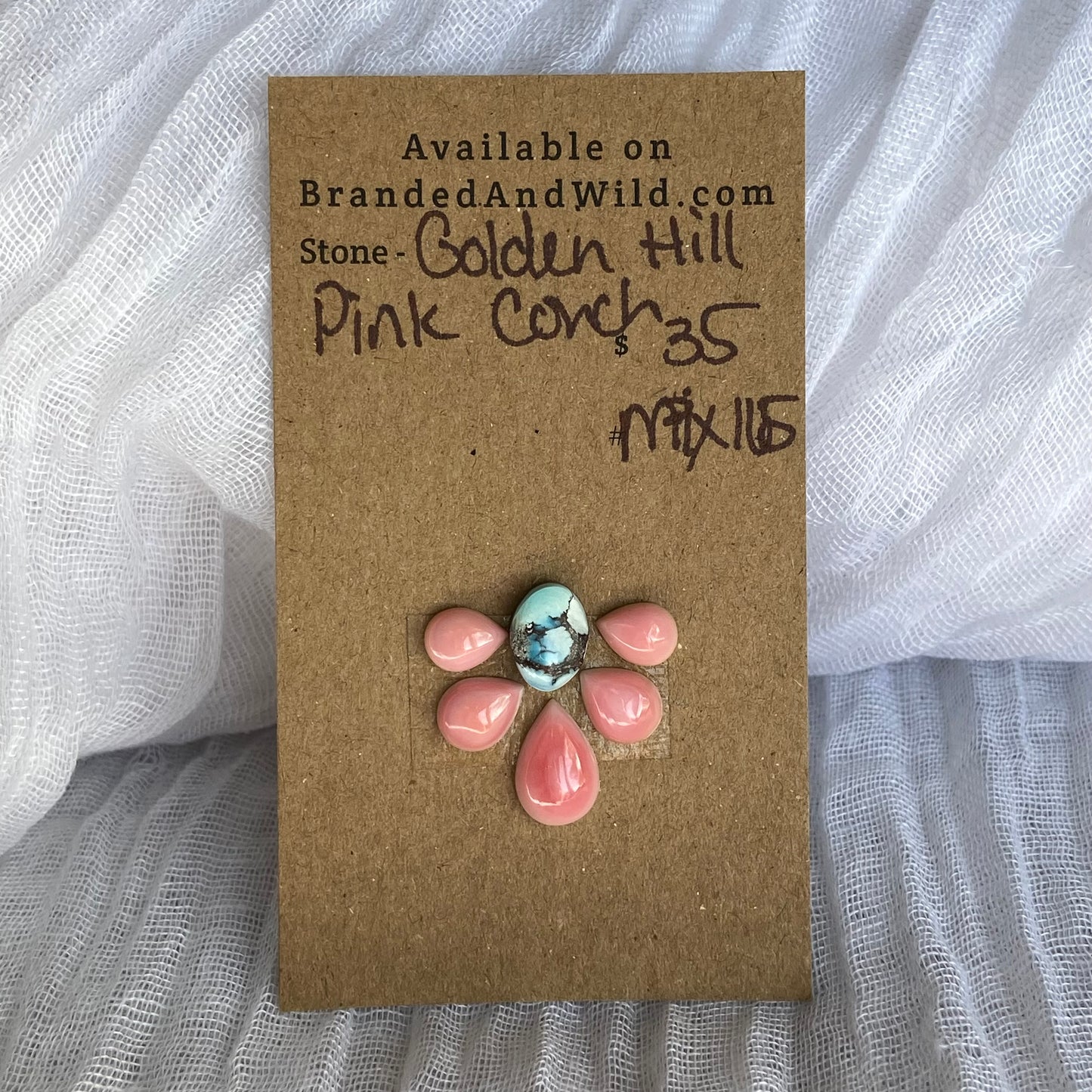 Golden Hill/Pink Conch Cabochon - Mix165