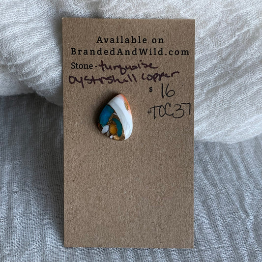 Turquoise, Oystershell, Copper Cabochon - TOC37