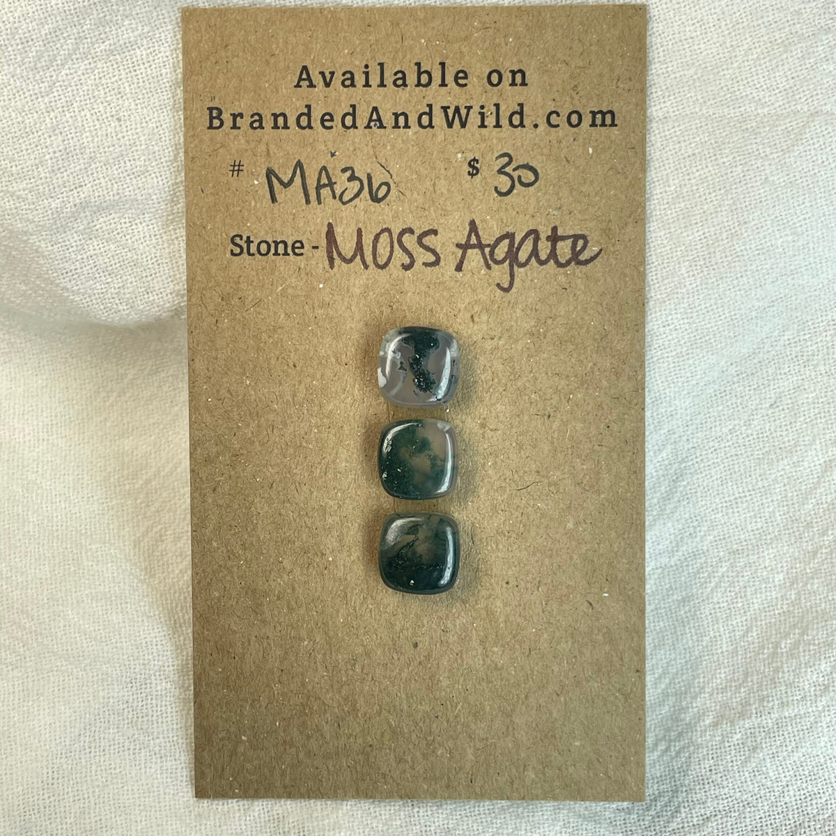 Moss Agate Cabochon - MA36 CA55A990-BBC7-4679-B9E4-19F9A47BE5E9 Brandedandwild.com