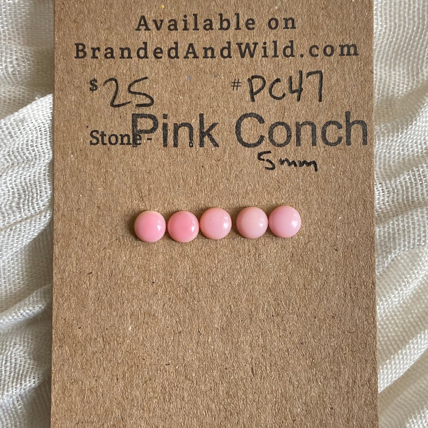Pink Conch Cabochon - PC47 CA6B33E2-4E7B-4A54-88F8-45542D220913 Brandedandwild.com