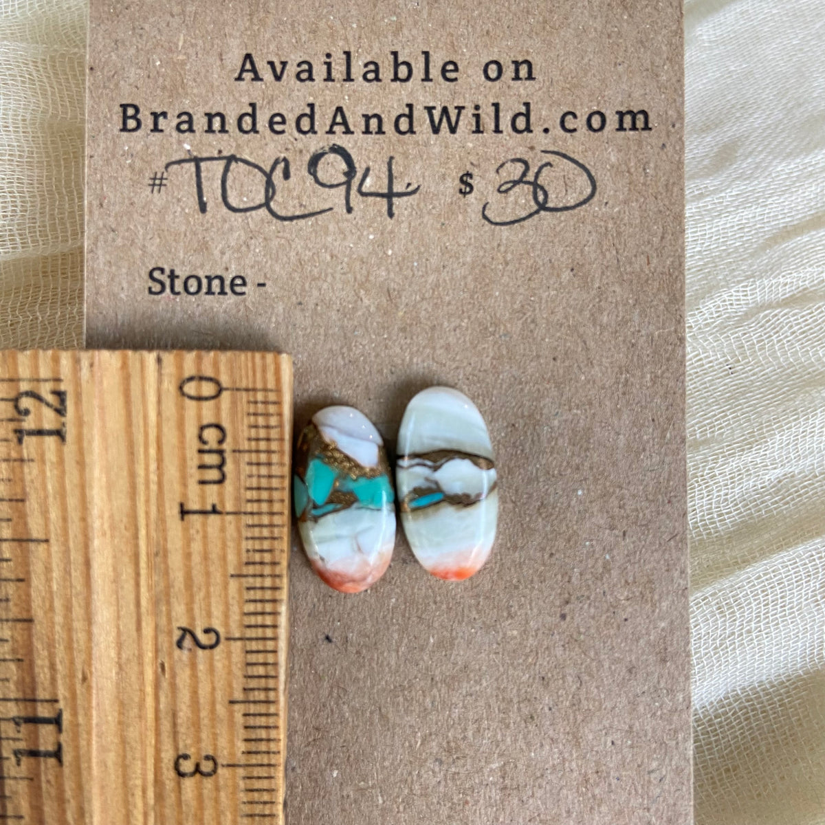 Turquoise, Oyster Shell, Copper Cabochon - TOC94 CA75100A-6380-42A2-A989-BA0E5E014B13 Brandedandwild.com