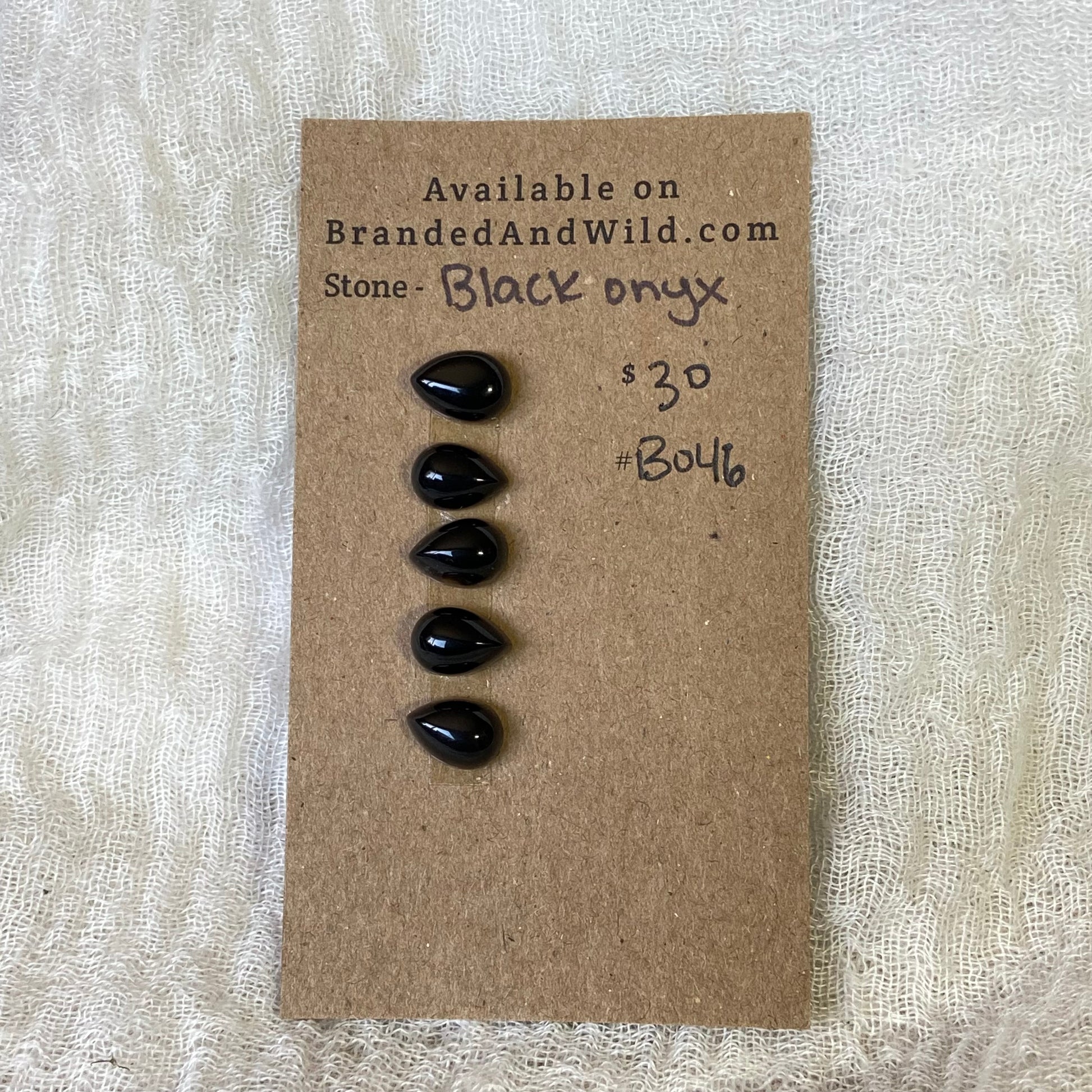 Black Onyx Cabochon - B046 CA9880B0-ABD4-43B9-B727-6C093AA169FB Brandedandwild.com
