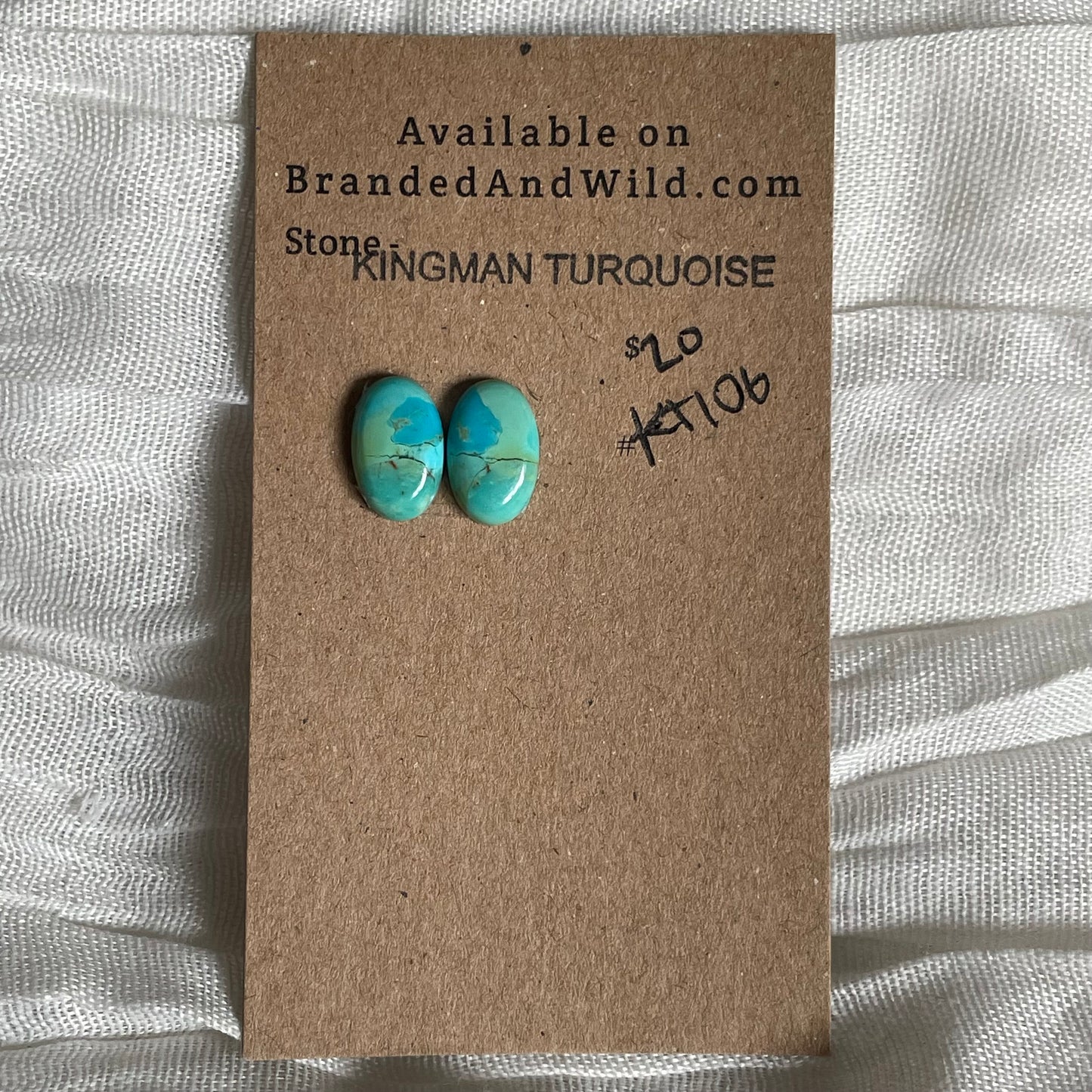 Kingman Turquoise Cabochon - KT106 CA9DF277-C664-463D-999C-A9033A4D2A27 Brandedandwild.com