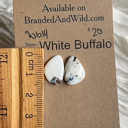 White Buffalo Cabochon - WB14 CAA09EA0-3D8F-4379-981A-5DD6B03B0DB9 Brandedandwild.com