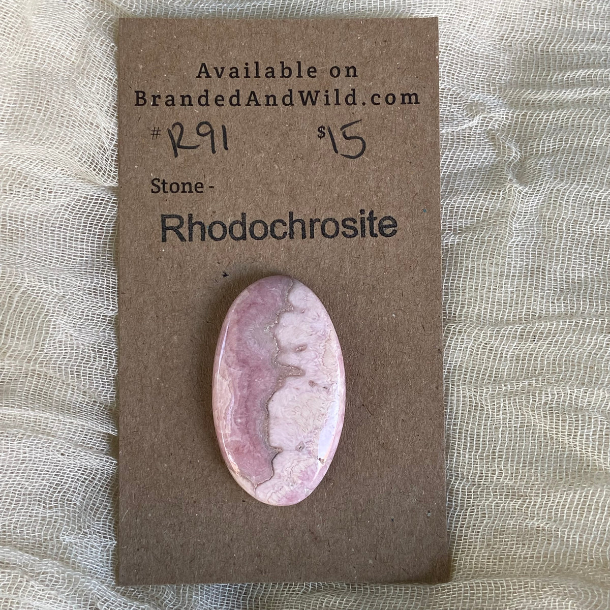Rhodochrosite Cabochon - R91 CAB51399-D061-4D6C-863C-B799DB082307 Brandedandwild.com