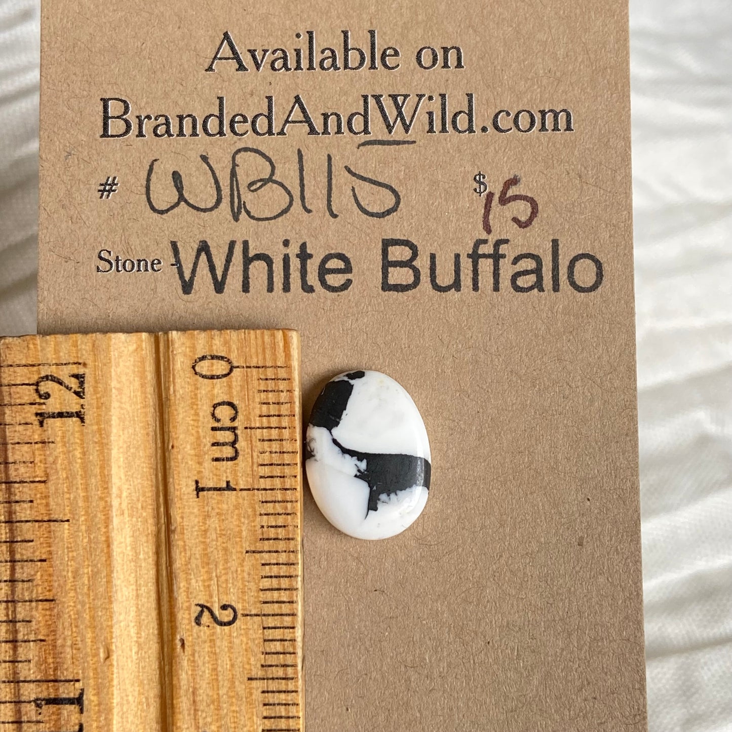 White Buffalo Cabochon - WB115 CAC3ADA7-B000-4CC4-94A7-4AC94E81BC68 Brandedandwild.com