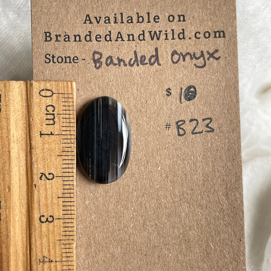 Black Onyx - Cabochon - B23 CB00F4FB-9DC6-45E1-8202-372AC0FC626B Brandedandwild.com