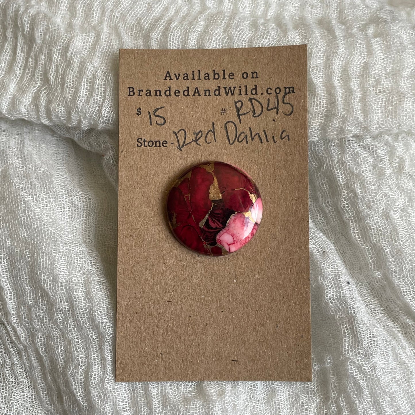 Red Dahlia Cabochon - RD45
