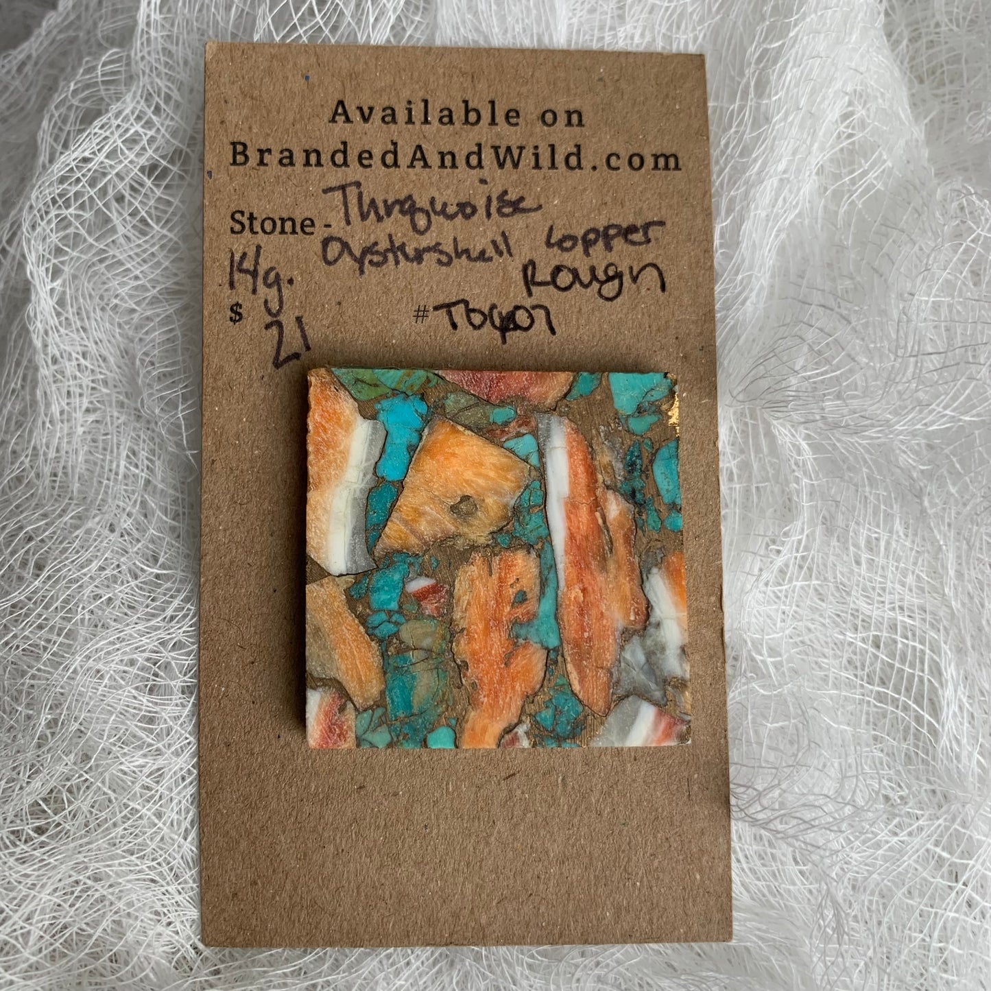 Turquoise Oyster Shell Copper Rough cabochon TOCR07