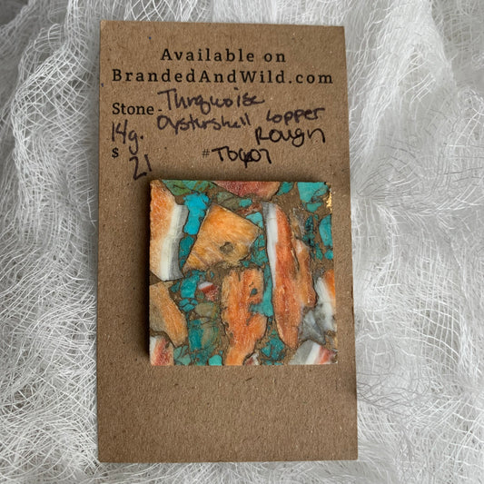 Turquoise Oyster Shell Copper Rough cabochon TOCR07