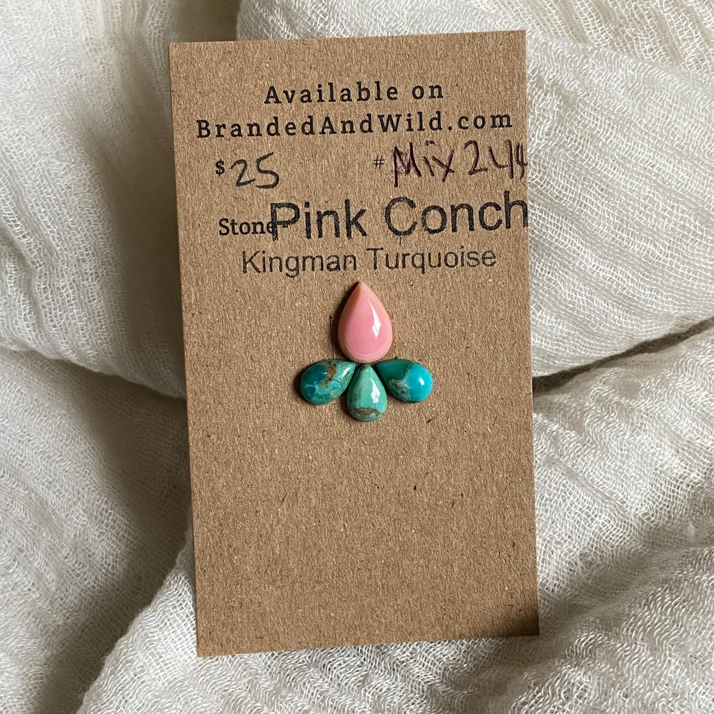 Kingman / Pink Conch Cabochon - Mix244 CC0867D8-245C-4ECD-ACC4-2B4A93C83A5E Brandedandwild.com