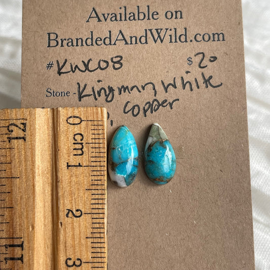 Kingman Turquoise, White Buffalo, Copper Cabochon - KWC08 CC1675F8-1AC3-4401-9EF5-535CB4479424 Brandedandwild.com