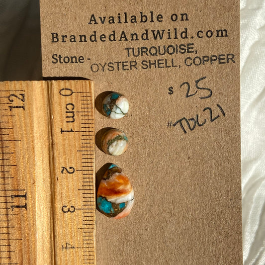 Turquoise, Oystershell, Copper Cabochon - TOC21 CC1A60B5-05FA-411E-B5FF-797E1CA90C8D Brandedandwild.com