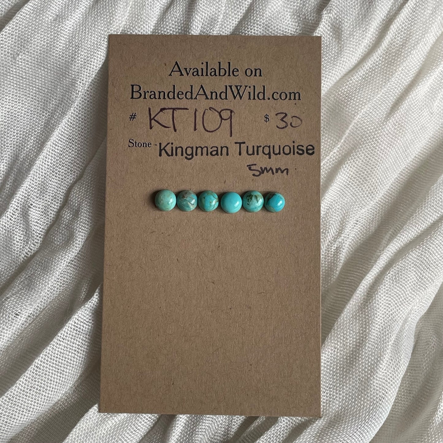 Kingman Turquoise Cabochon - KT109 CC1B9767-2FFD-4AD3-A994-E1846D1D0872 Brandedandwild.com