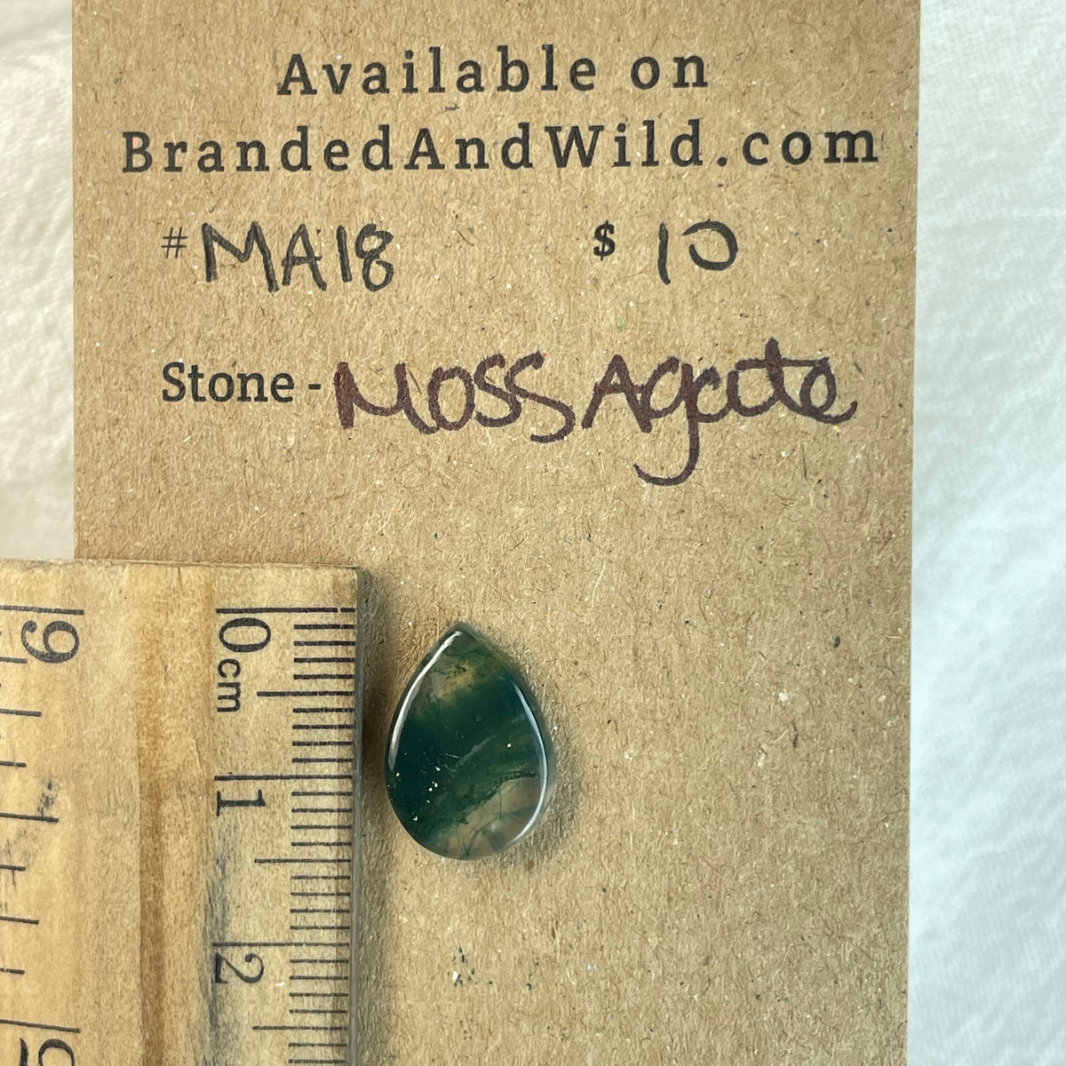 Moss Agate Cabochon - MA18 CC674CD2-71EE-4B22-BFA1-98BAA2E41FB6 Brandedandwild.com